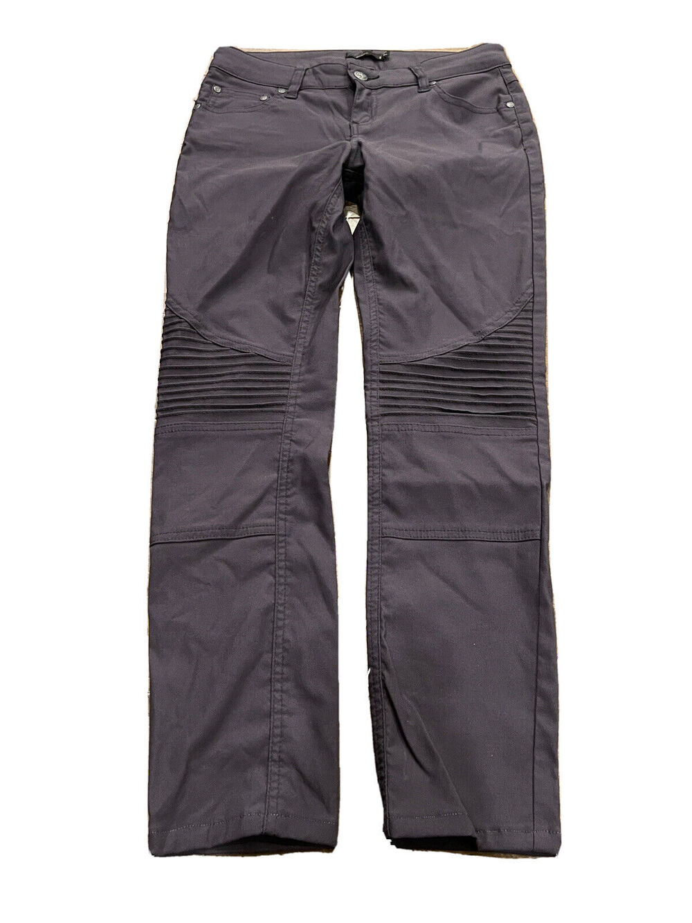 prAna Womens Brenna Moto Style Dark Gray Stretch Skinny Pants Size 2